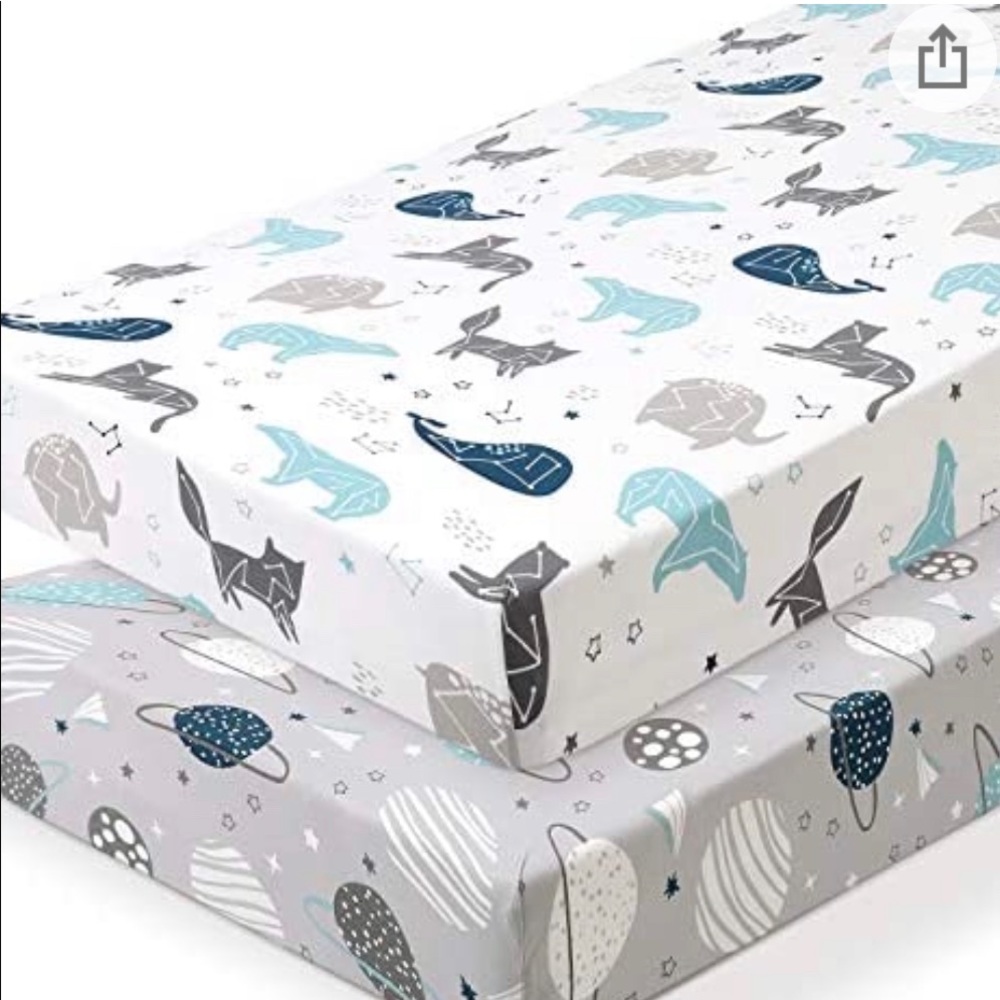Organic All Natural Space Crib Sheets Boy